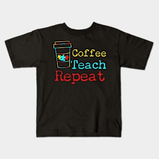 Autism Teacher Gift Design For Coffee Loving Teachers Kids T-Shirt